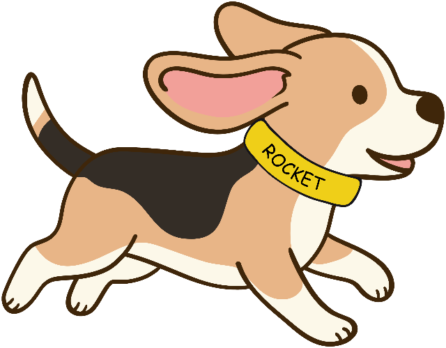 Rocket, Mansi's beagle, running